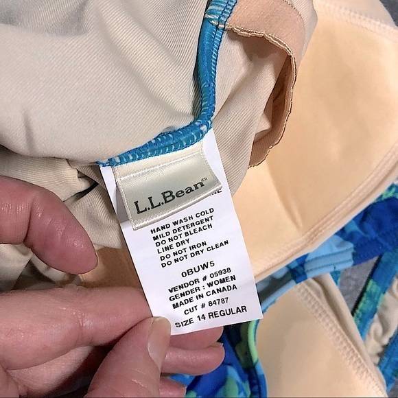 L.L. Bean One-Piece Bathing Suit Size 14 NWT’s Floral Print - Picture 6 of 6